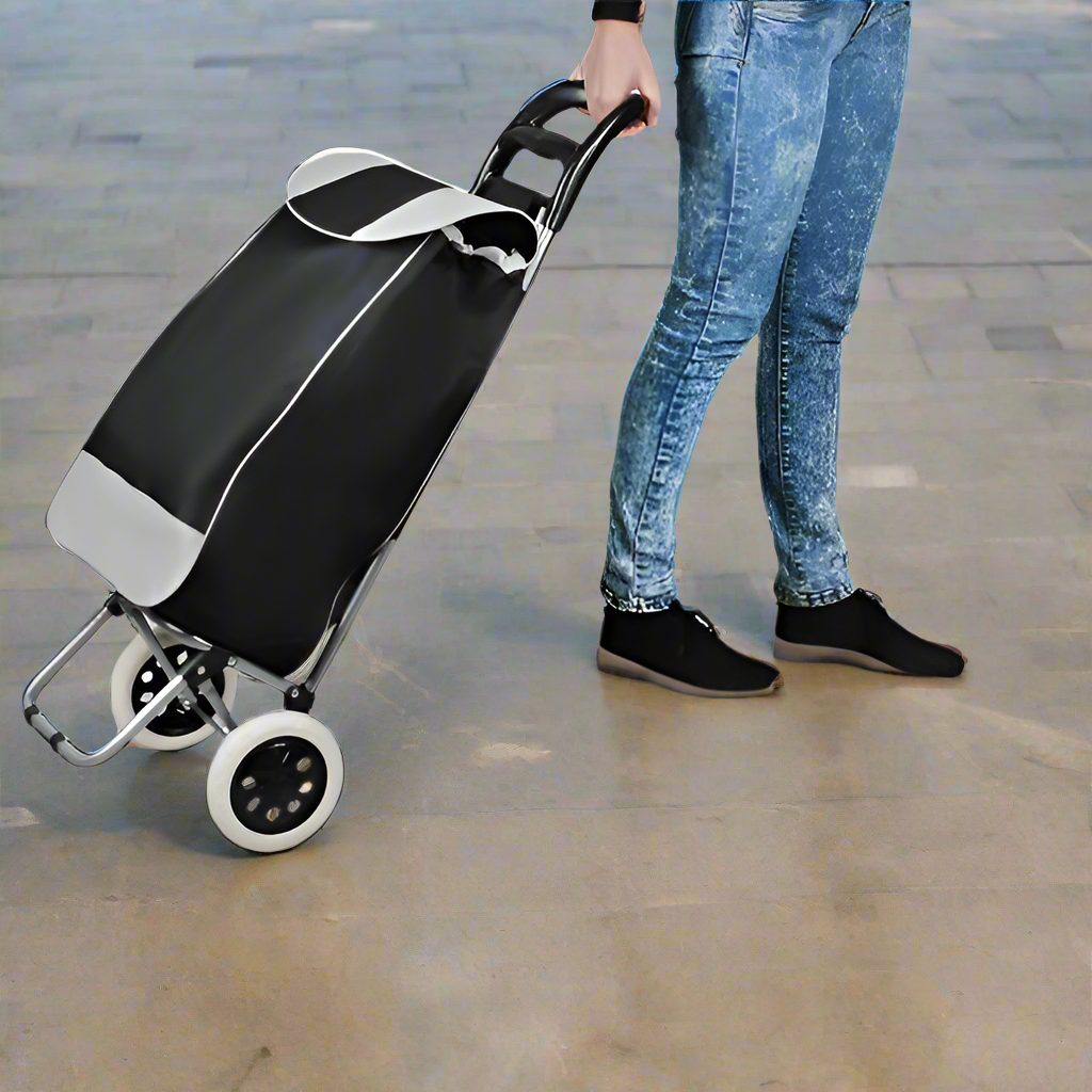 Carucior pentru cumparaturi, Zola®, pliabil, plastic, 91x16x34 cm, negru/gri Carucior pentru cumparaturi, Zola®, pliabil, plastic, 91x16x34 cm, negru/gri